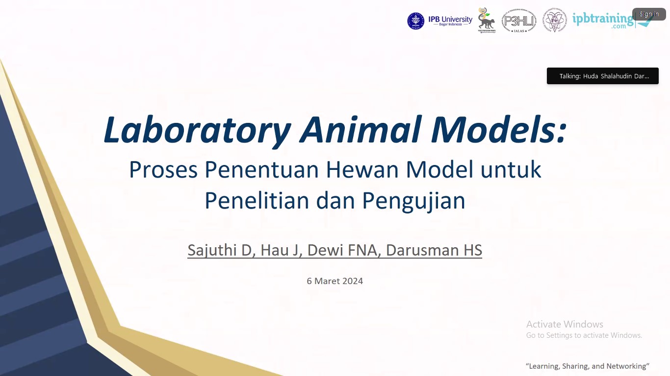 Dokumentasi Pelatihan Penggunaan Hewan Coba (Panel Saintek KEP LPPM Unsoed)